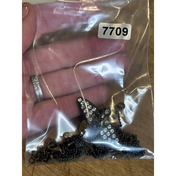 Vintage-Inspired Airplane Pendant Necklace With Globe & Compass Charms Rhineston - Picture 6 of 7